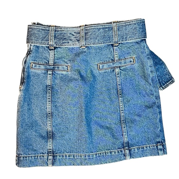 Sézane blue denim tie-waist mini skirt 34 - Picture 4 of 4